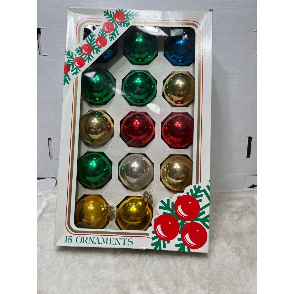 Vintage Christmas Tree Ornaments Set Of 15 In Original Box By Rauch